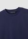 Blue pure cotton crew-neck T-shirt, regular fit_5
