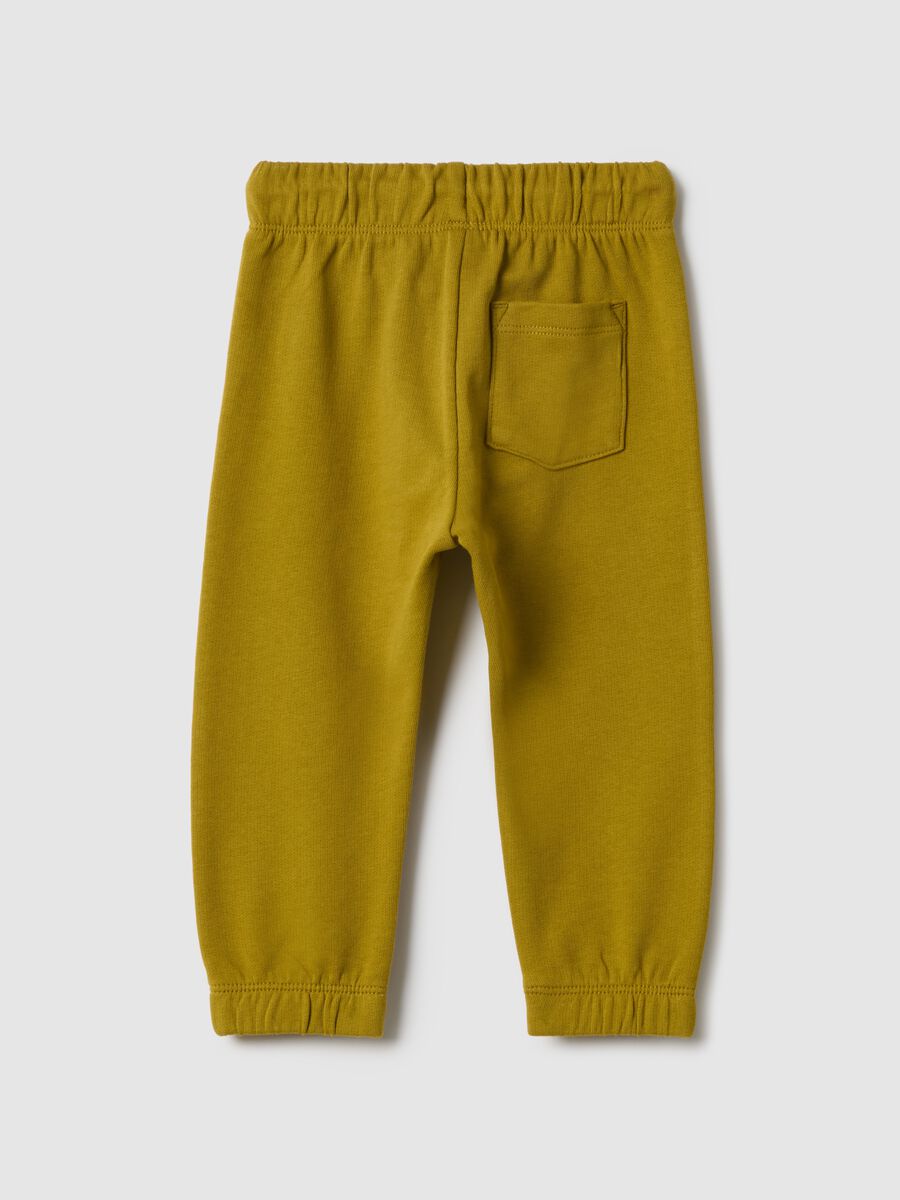 Children's regular fit black cotton jogger trousers_1