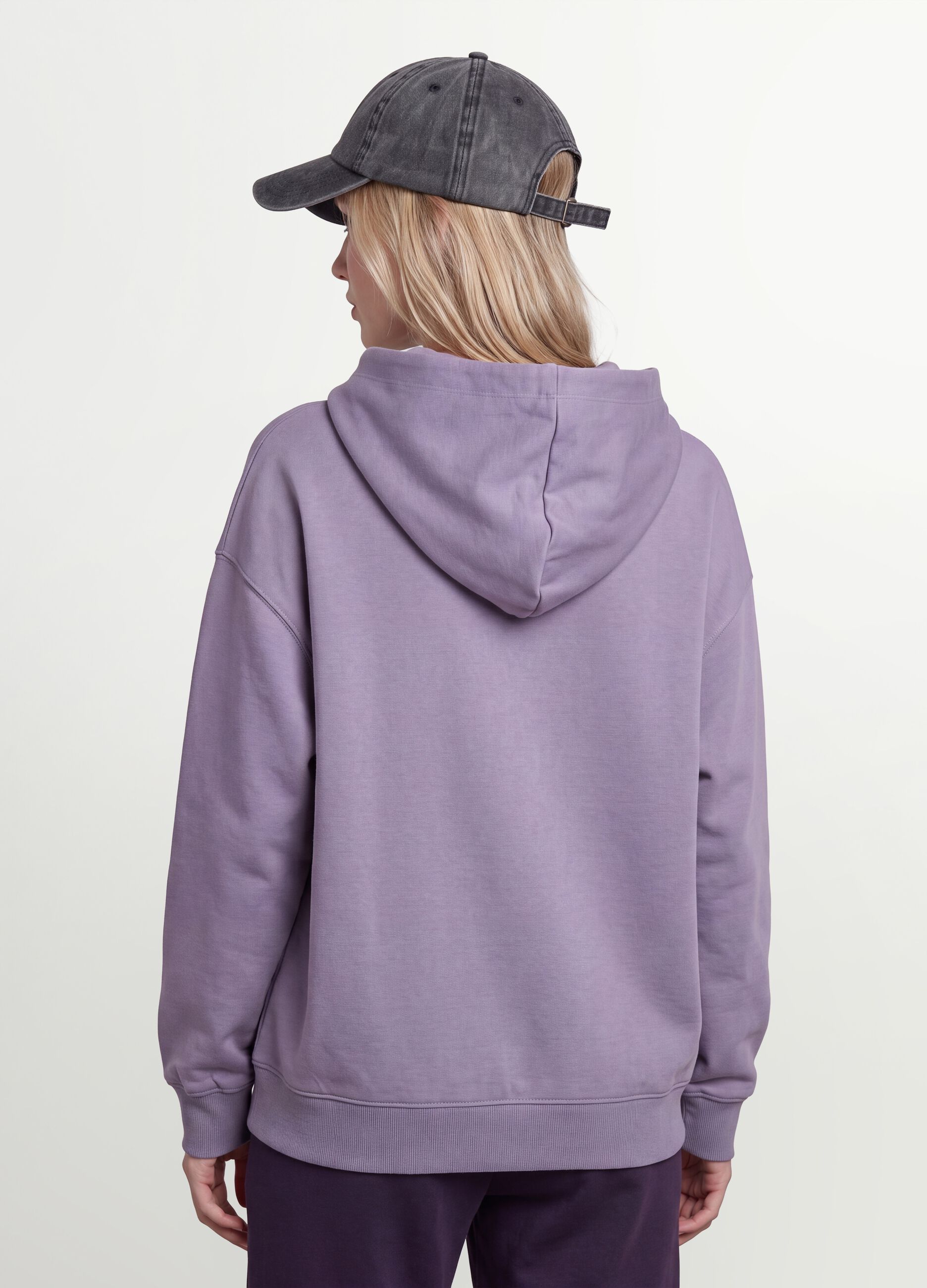 Sweatshirt com capuz roxa em mistura de algod&atilde;o, regular fit