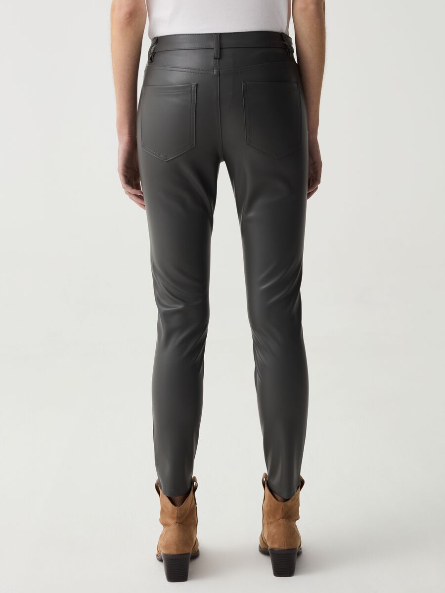 Jeggings cropped skinny fit effetto lucido_2