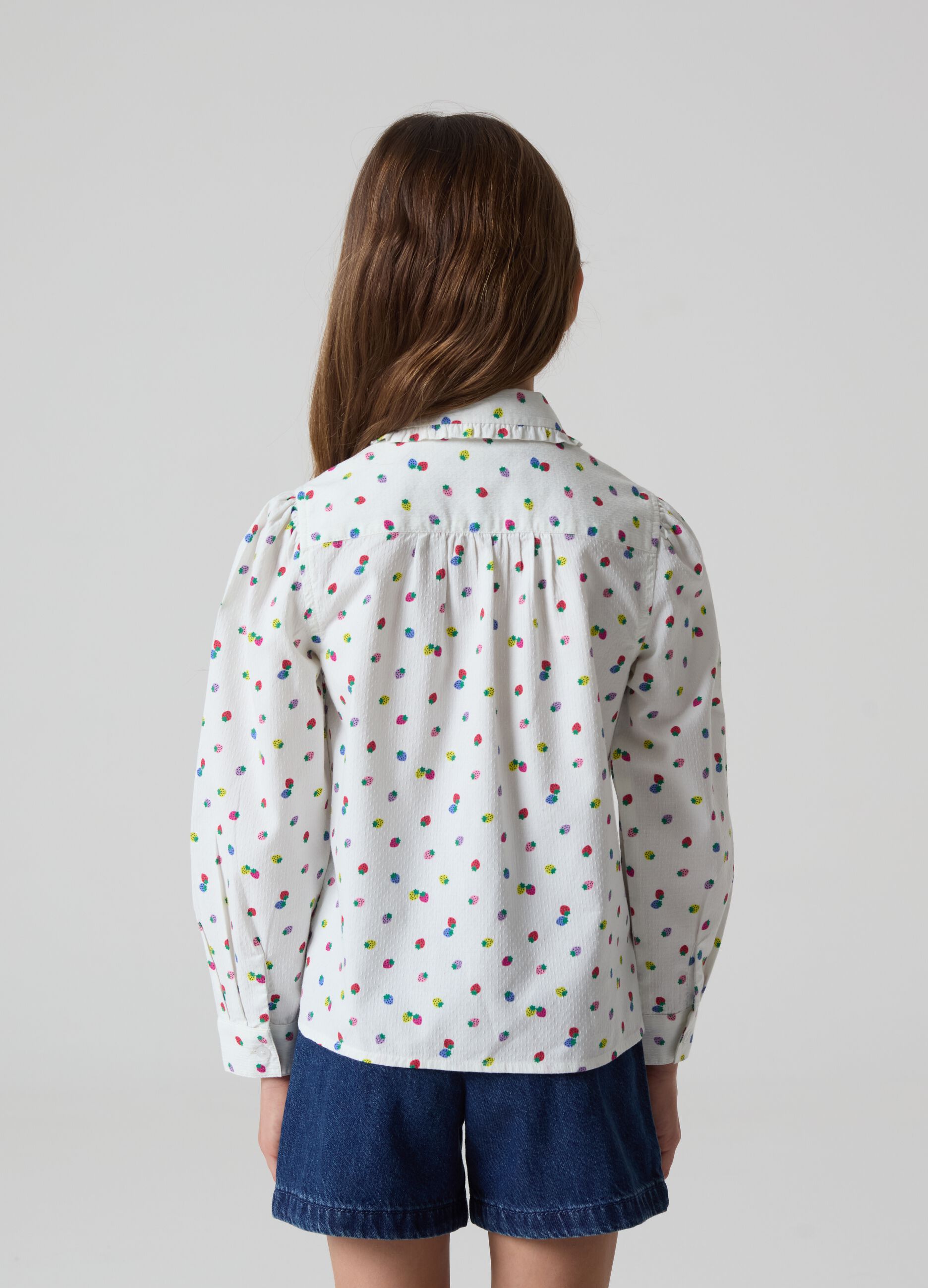 Camisa de algodón con estampado fresas