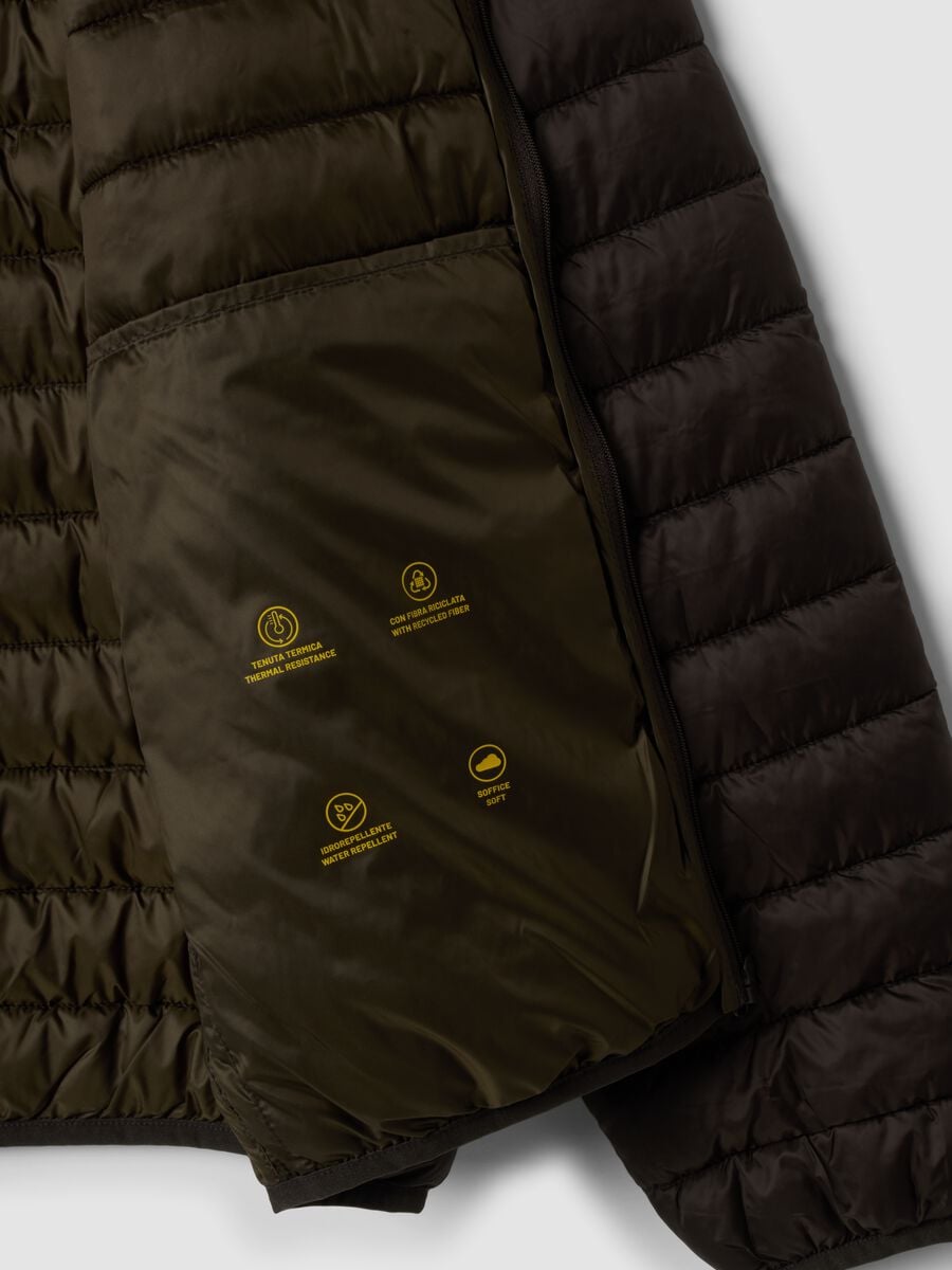 Men&rsquo;s brown ultralight padded jacket, regular fit, zip-up_1