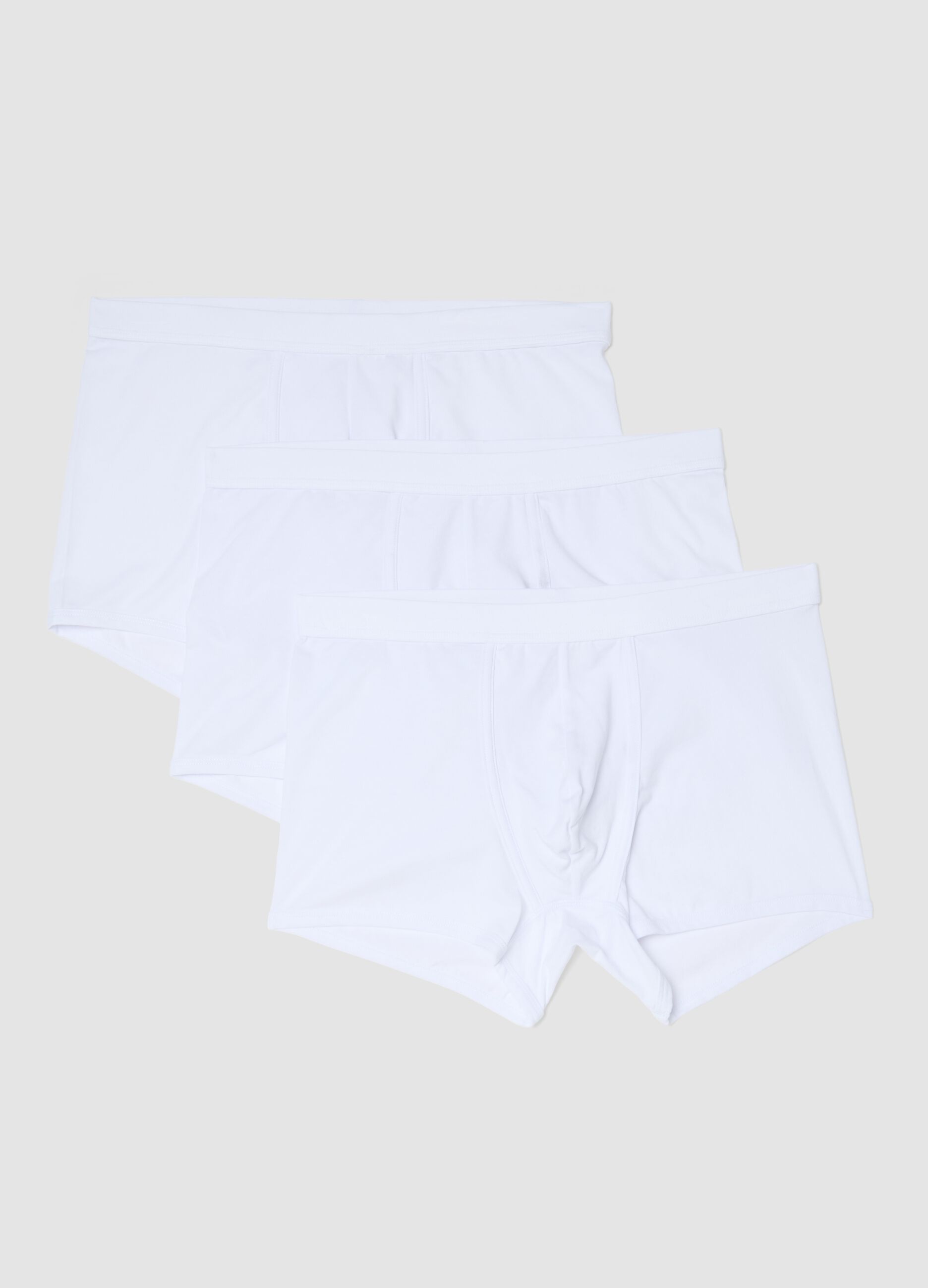 3-pack white stretch cotton boxers, regular fit