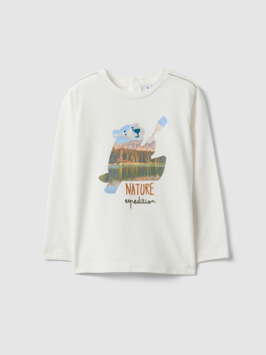 Wei&szlig;e Langarm-Baumwoll-T-Shirt f&uuml;r Kinder_0