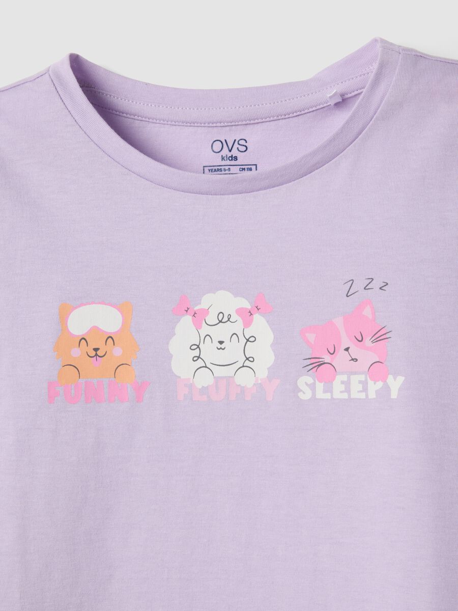 Girls&rsquo; multicolour organic cotton pyjamas with printed design_2