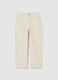 Beige children's trousers in ribbed cotton blend regular fit_0