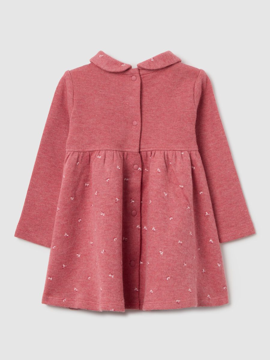 Baby girl's pink dress in pure cotton regular fit with round neck_1