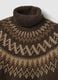 Regular fit brown turtleneck jumper with jacquard pattern_5