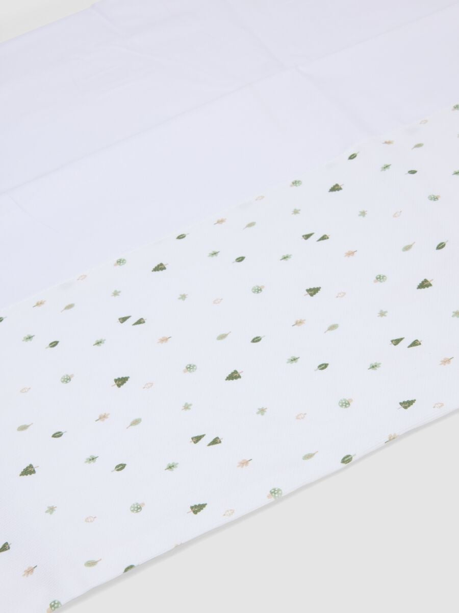 White pure cotton baby sheet with all-over print_1