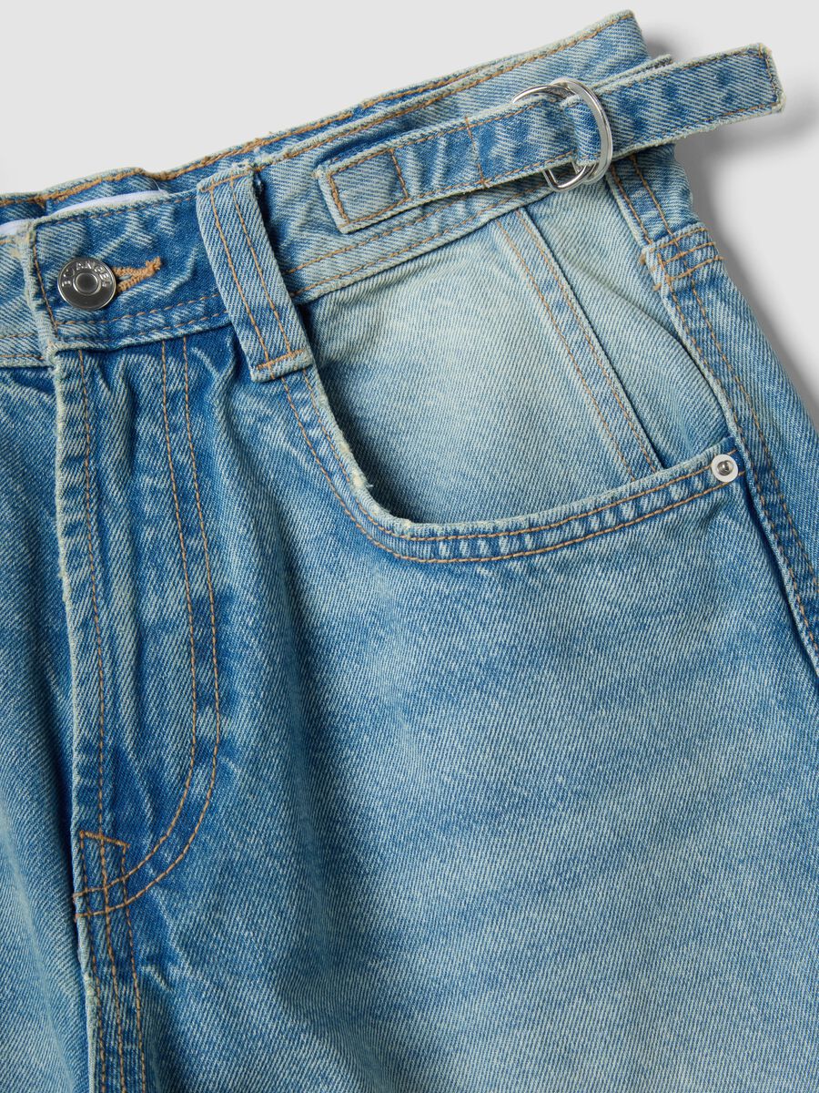 Svijetloplave traper bermude od čistog pamuka, baggy kroj_5