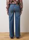 Blue stretchy denim wide leg trousers_2