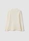 White pure organic cotton T-shirt with mock neck and animal print_1