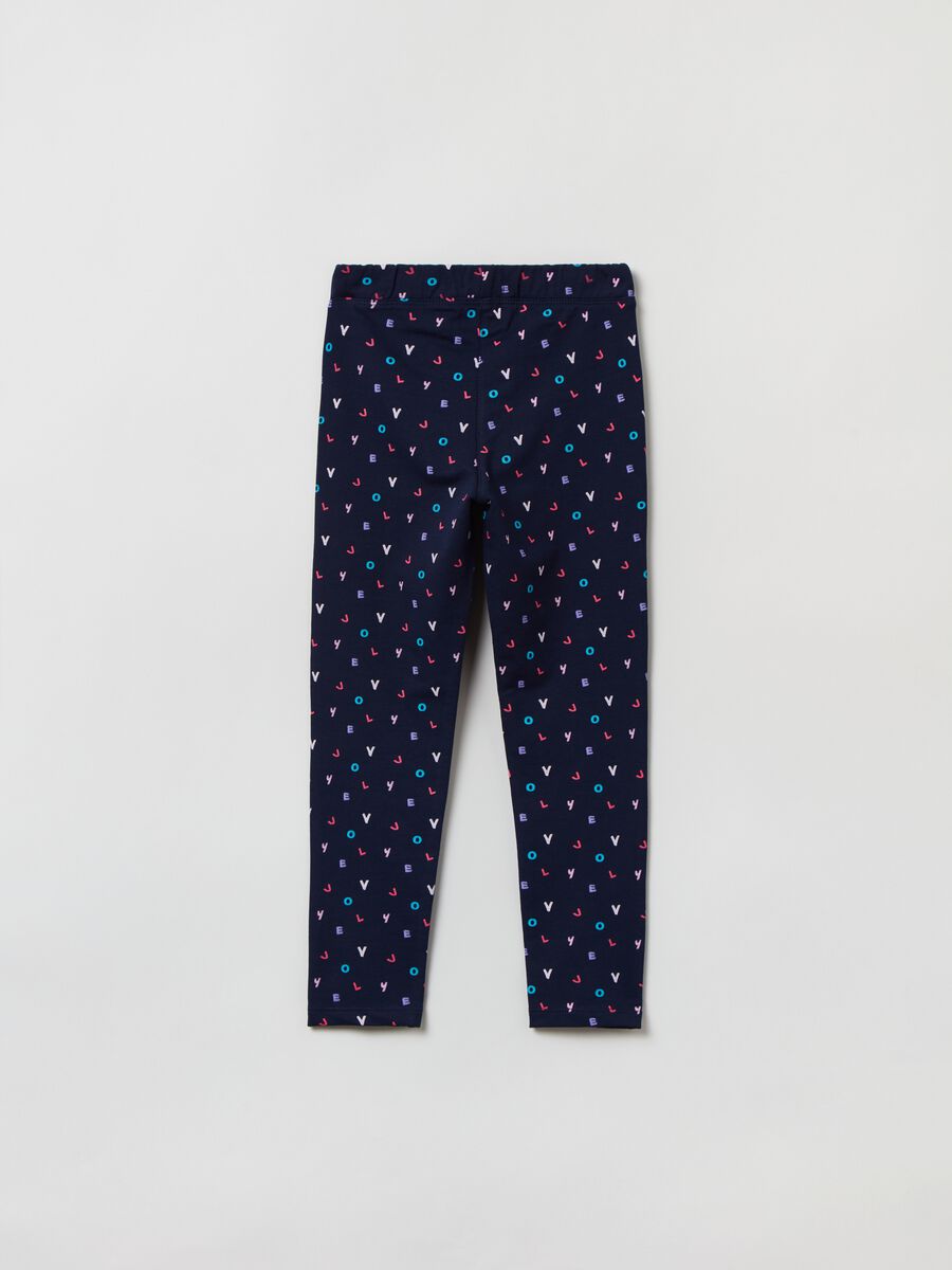Treggings in stretch cotton with print_1