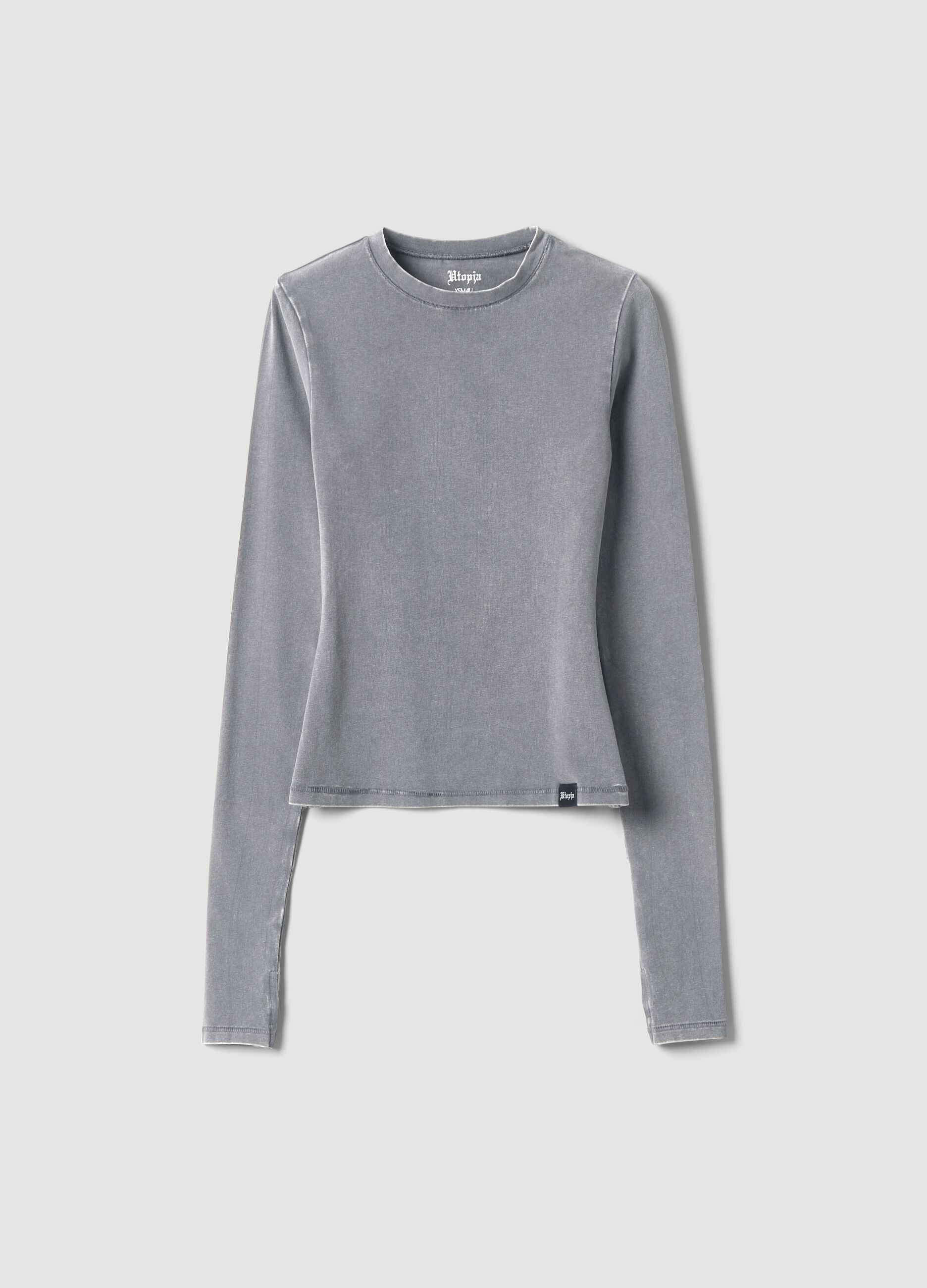 Perfect Long Sleeve Top Washed Grey