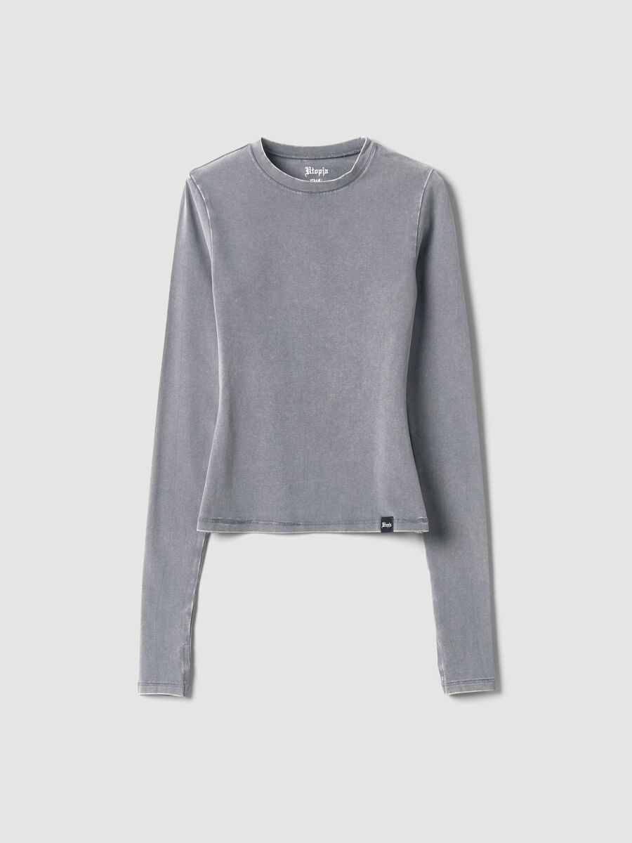 Perfect Long Sleeve Top Washed Grey_1