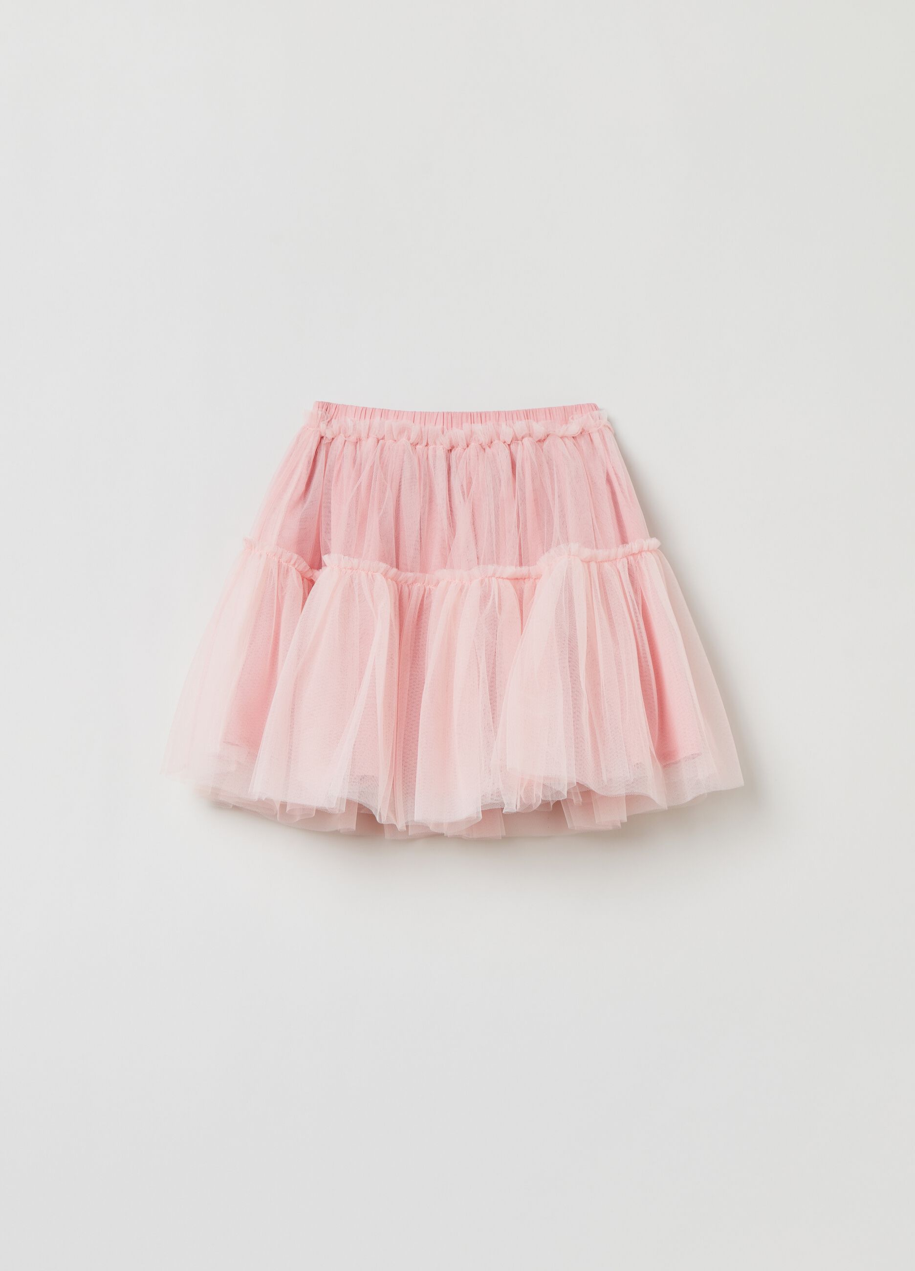 Miniskirt with tulle flounces