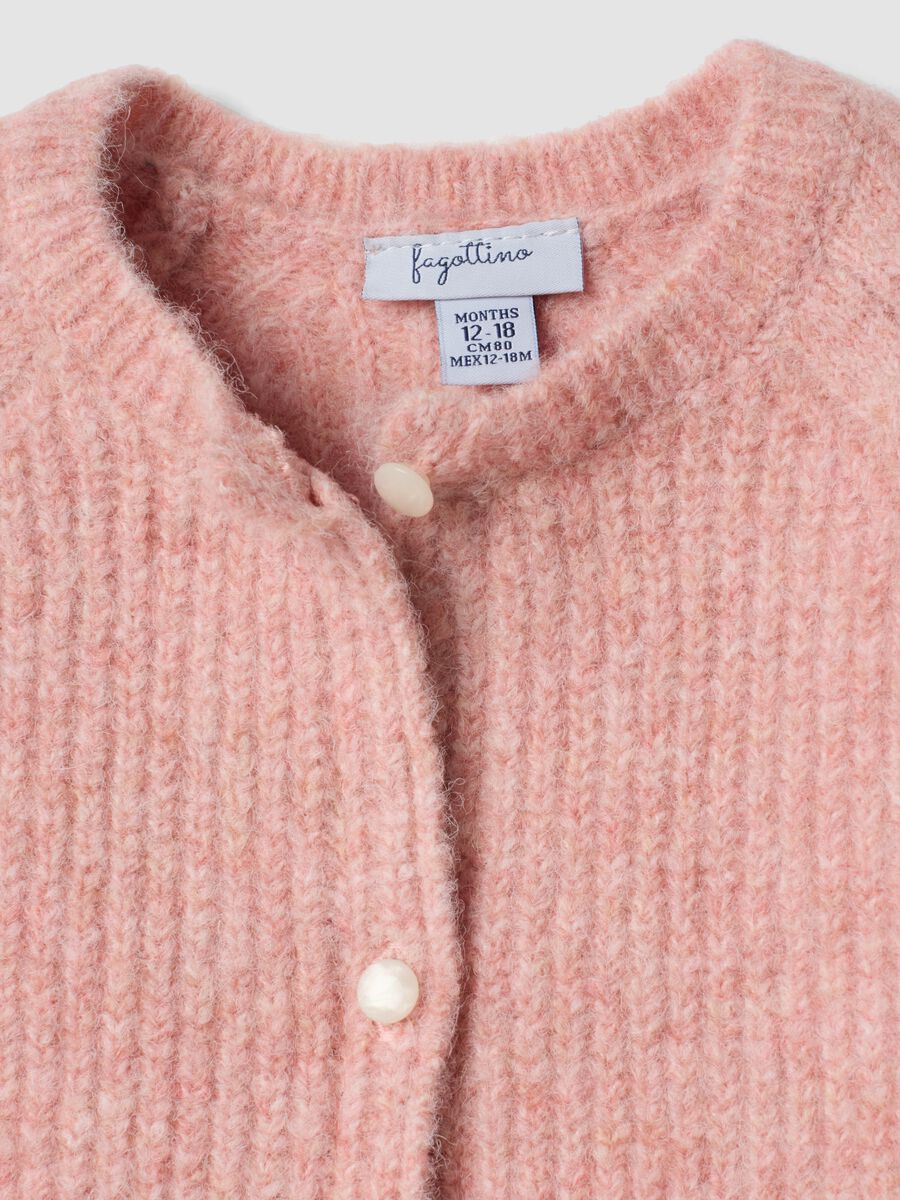 Pink oversized cardigan in stretchy viscose and wool_2