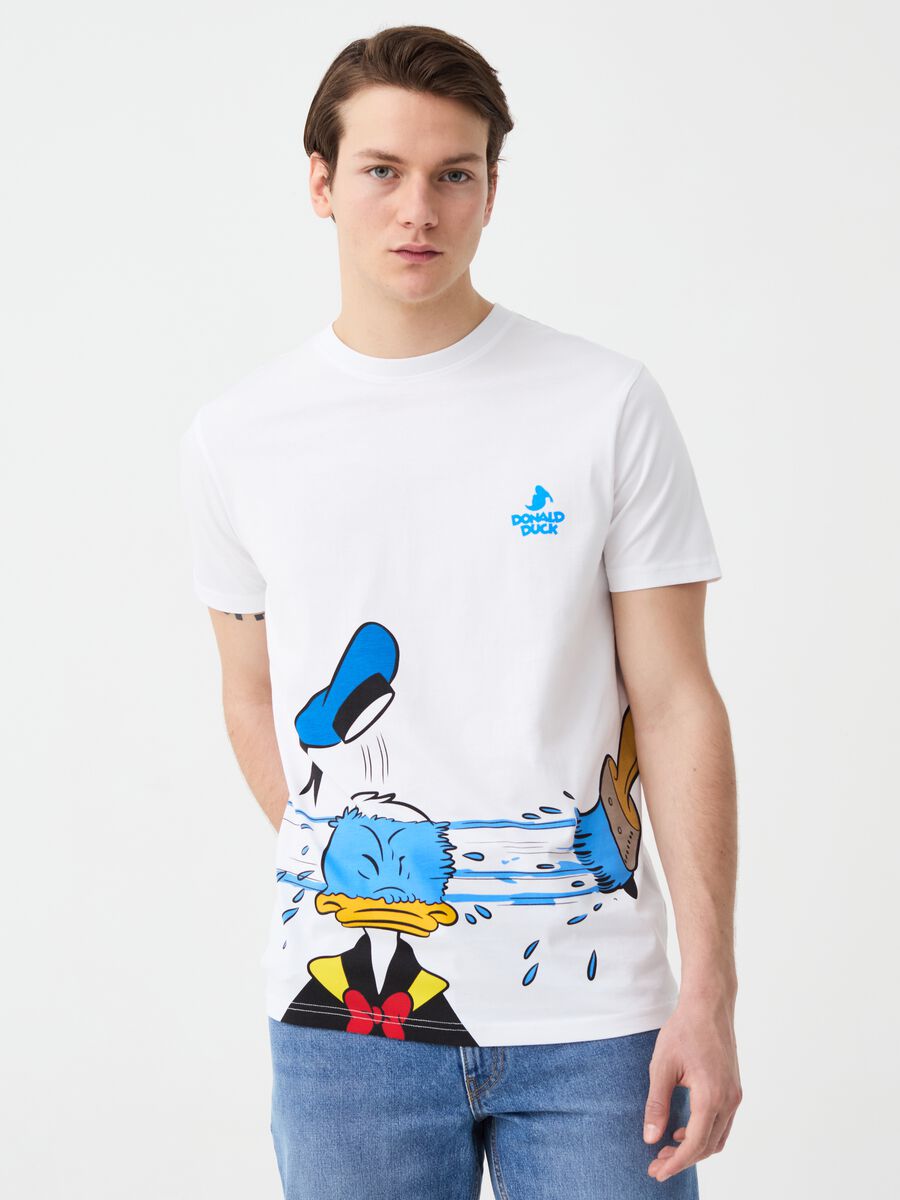 Camiseta de algodón estampado Donald Duck 90_0