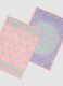 Pink pure-cotton scarf with multicolour print_1