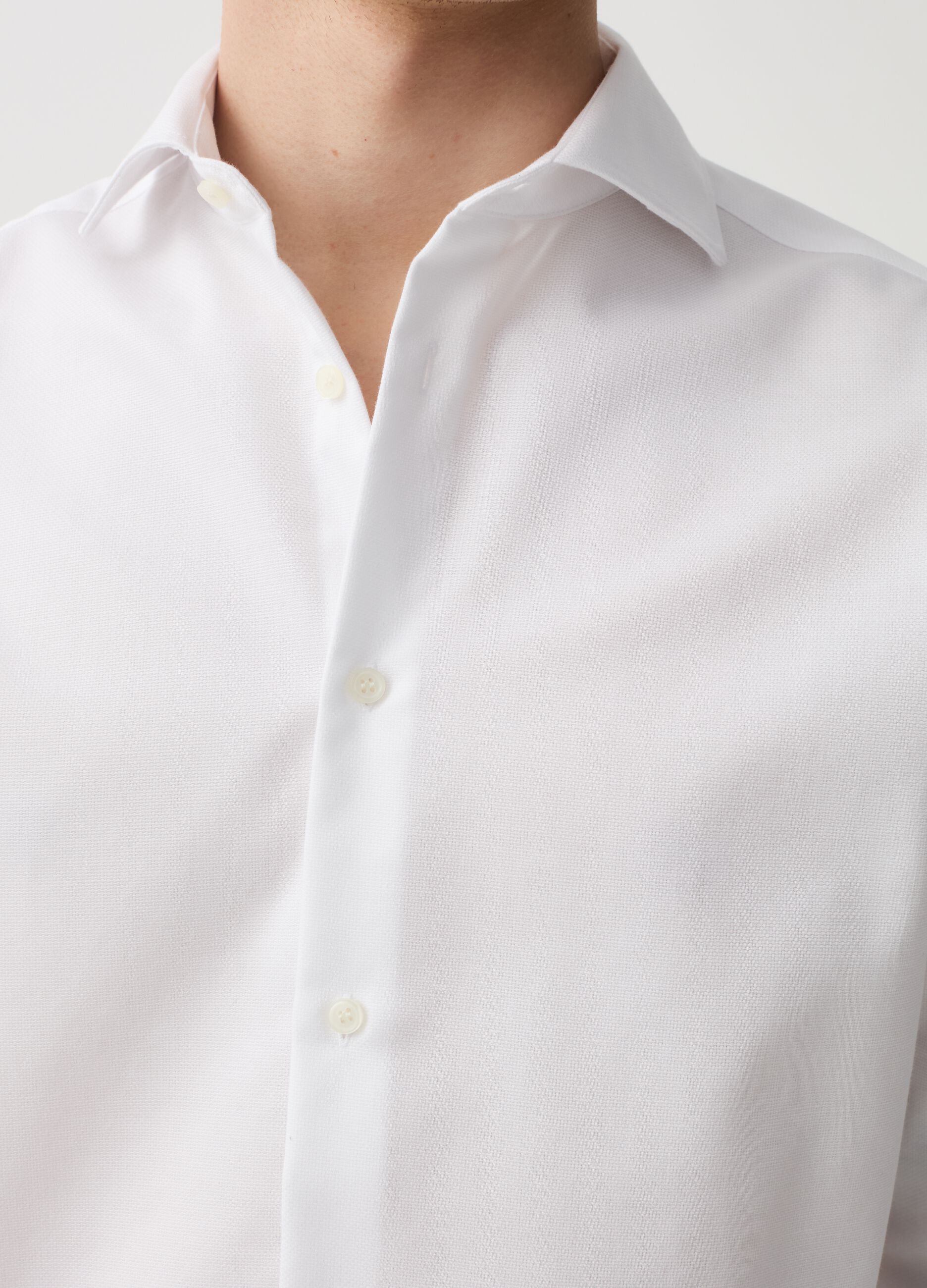 Regular-fit no-iron shirt with in Oxford cotton