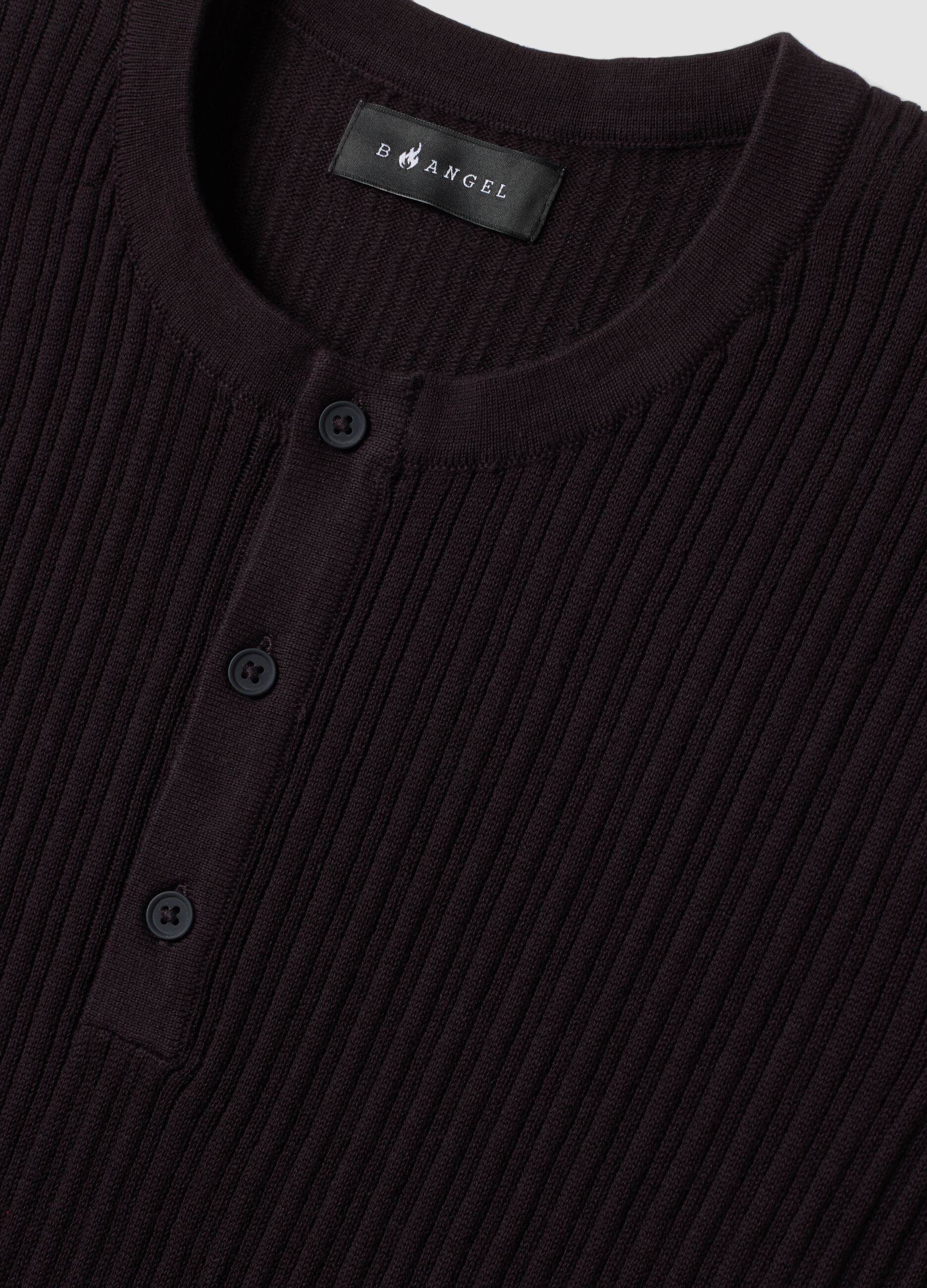 Black pure cotton ribbed waistcoat