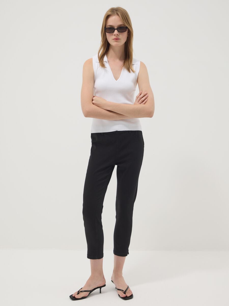 Schwarz Stretch-Denim-Mischgewebe Skinny-Fit Jeans_0