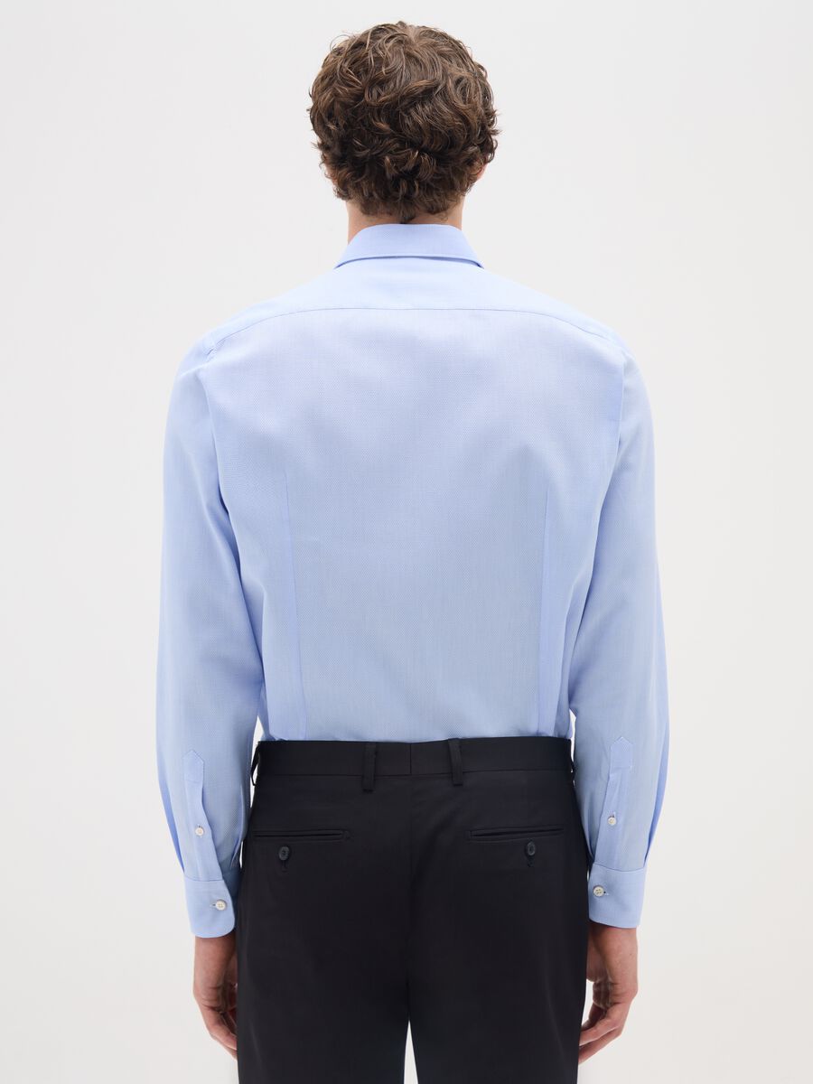 Slim-fit blue cotton shirt_2
