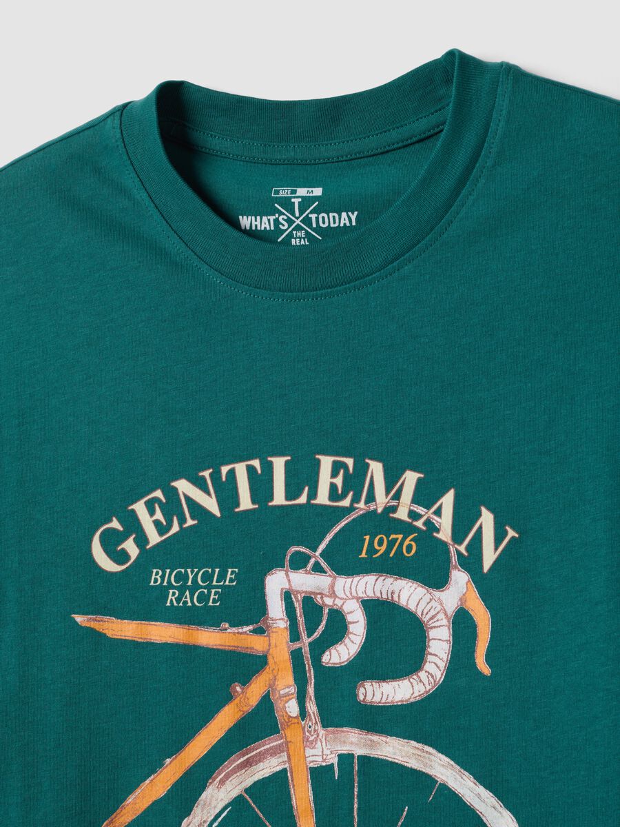Gr&uuml;nes Kurzarm-T-Shirt aus reiner Baumwolle, Regular Fit_5