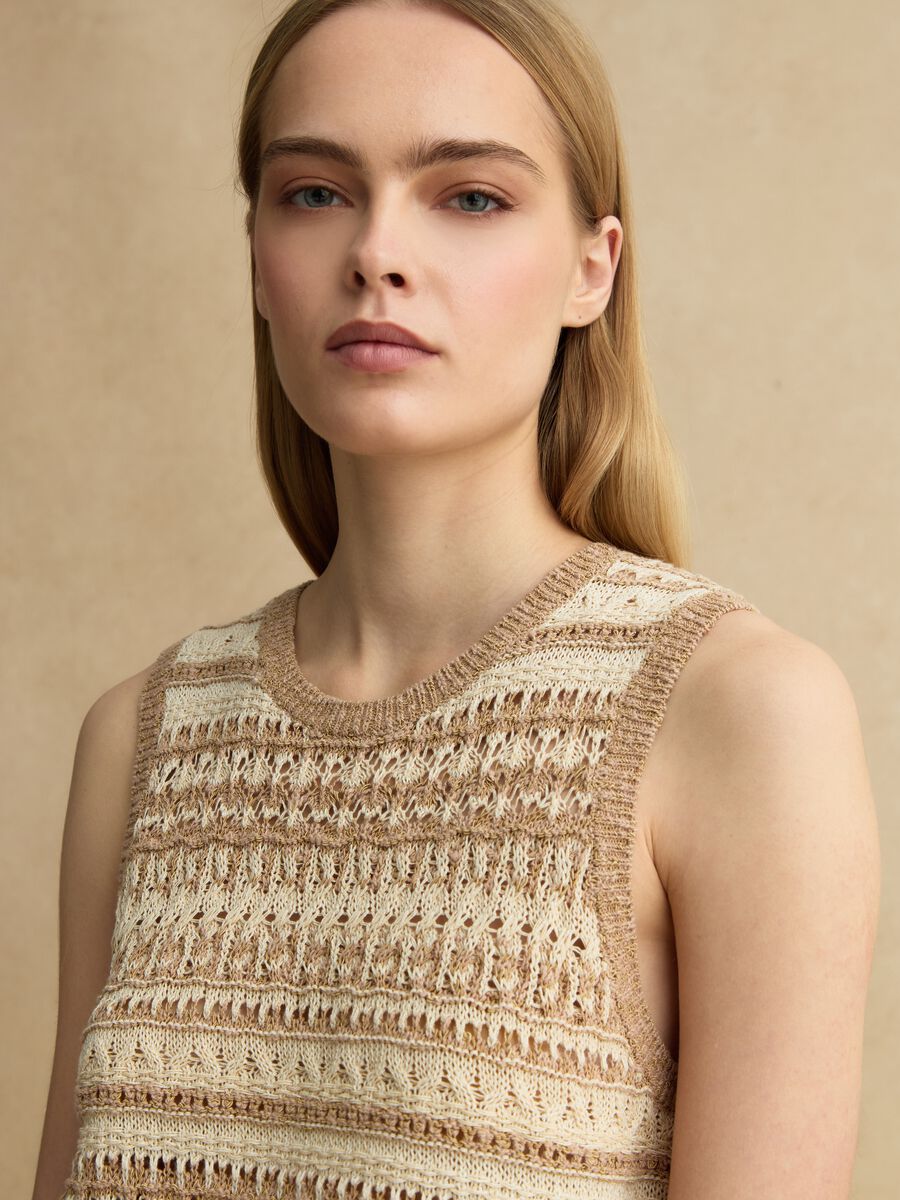 Multicolor Tr&auml;gertop aus Baumwollmischung, Regular Fit mit durchbrochener Struktur_0