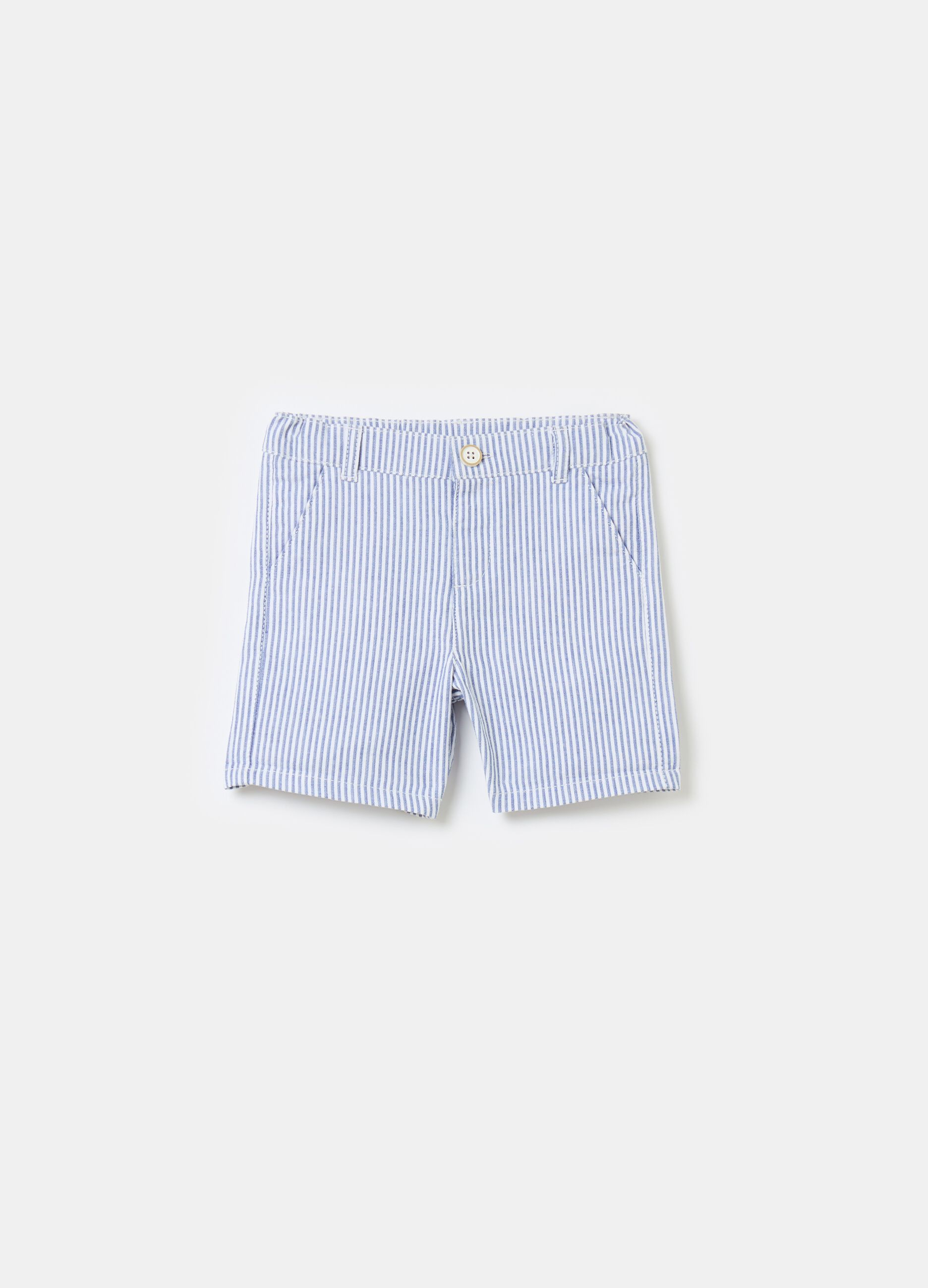 Striped Bermuda shorts in cotton