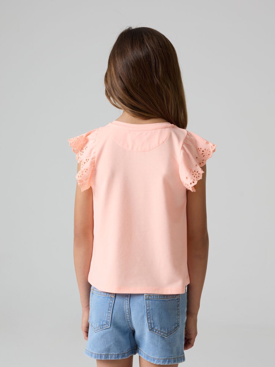 T-shirt with broderie anglaise flounce_2