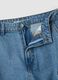 Blue pure cotton wide-leg cargo jeans_5