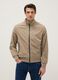 Beige regular fit bomber jacket with zip_1