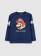 Camiseta azul infantil de algod&atilde;o puro regular fit com estampa_0