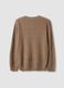 Maglia girocollo beige in misto lana e cashmere over fit_2
