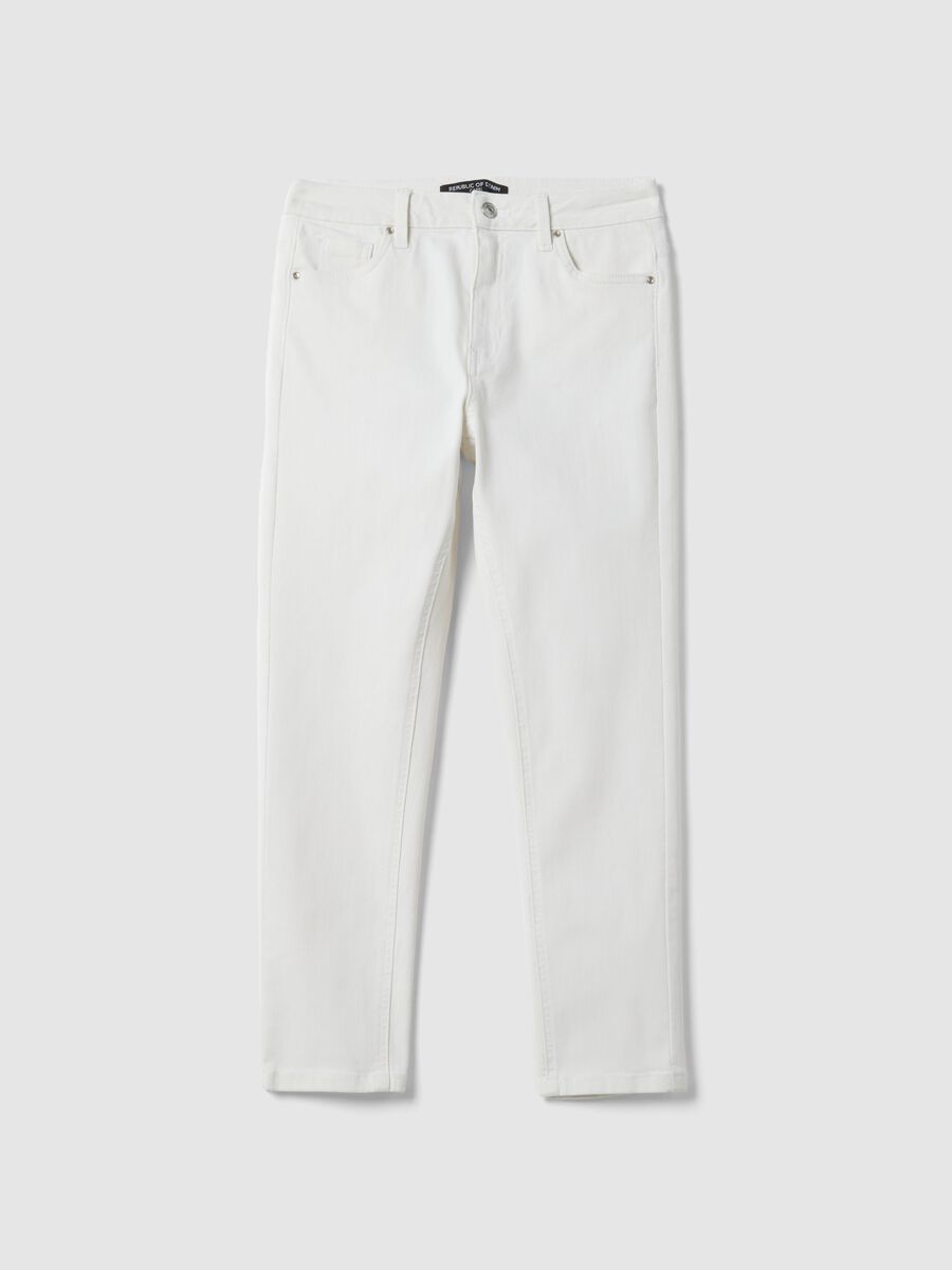 Jeans skinny in misto cotone elasticizzato bianco_0