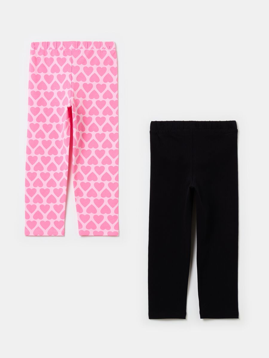 Two-pack leggings in stretch cotton_0