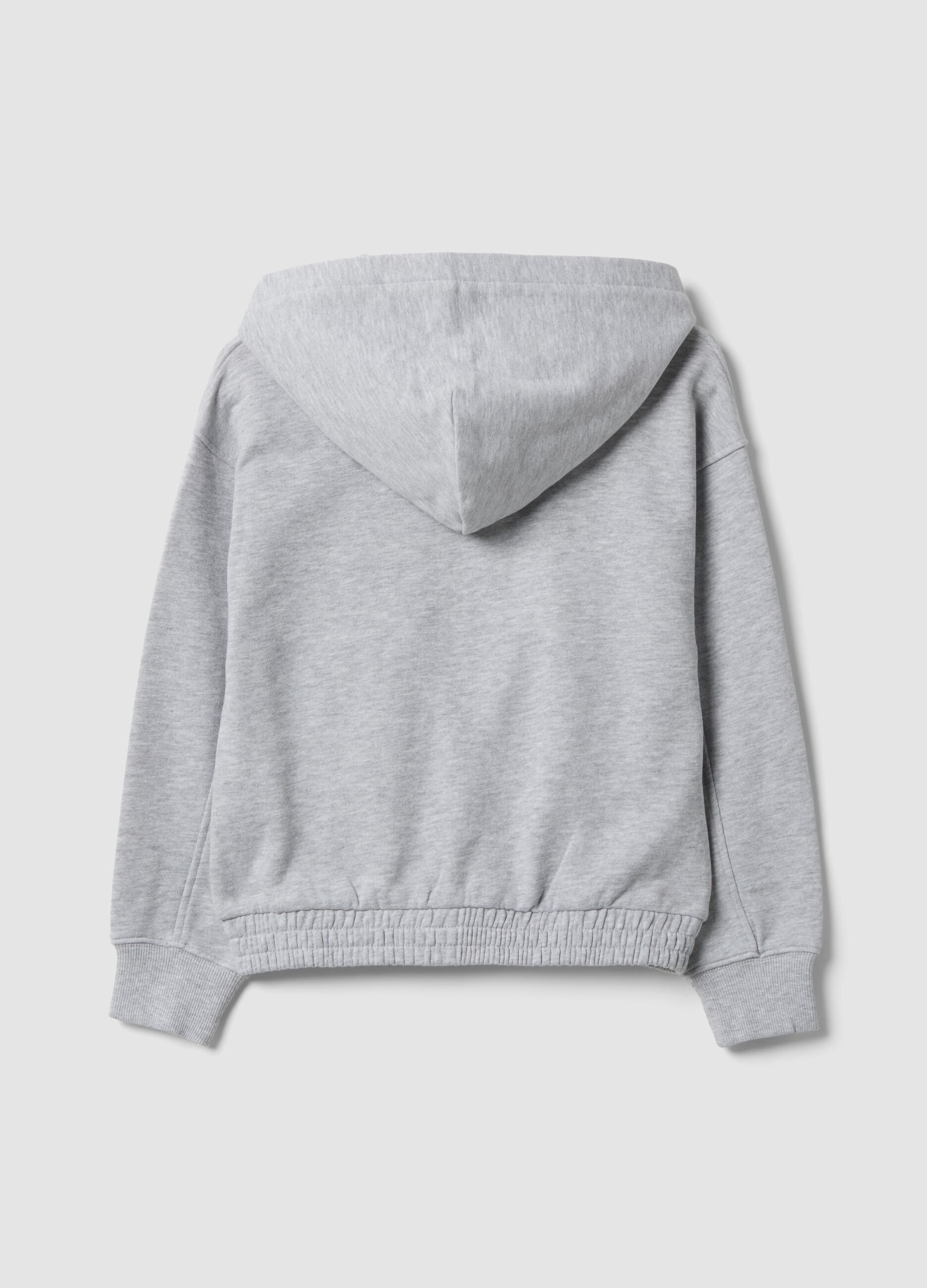 Grey pure cotton hooded sweatshirt