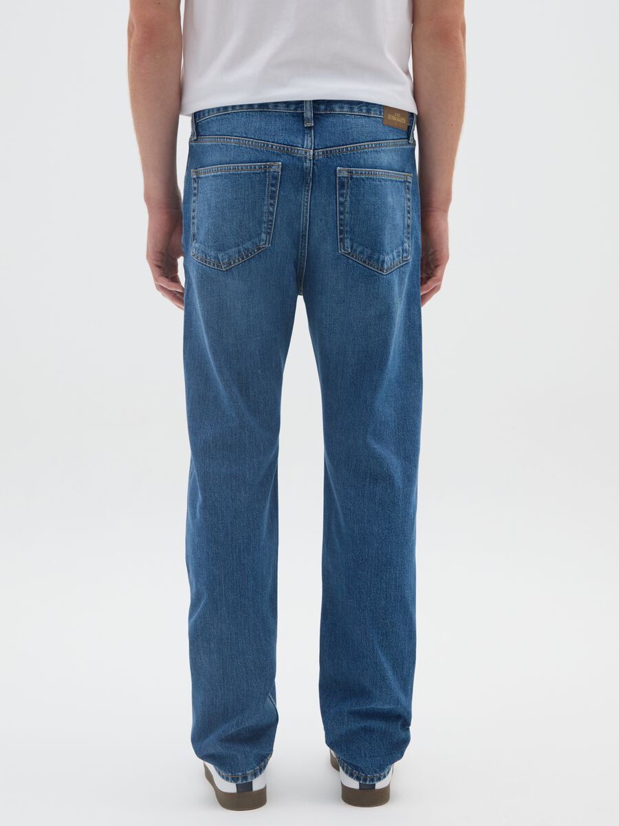 Straight fit blue jeans in pure cotton_2