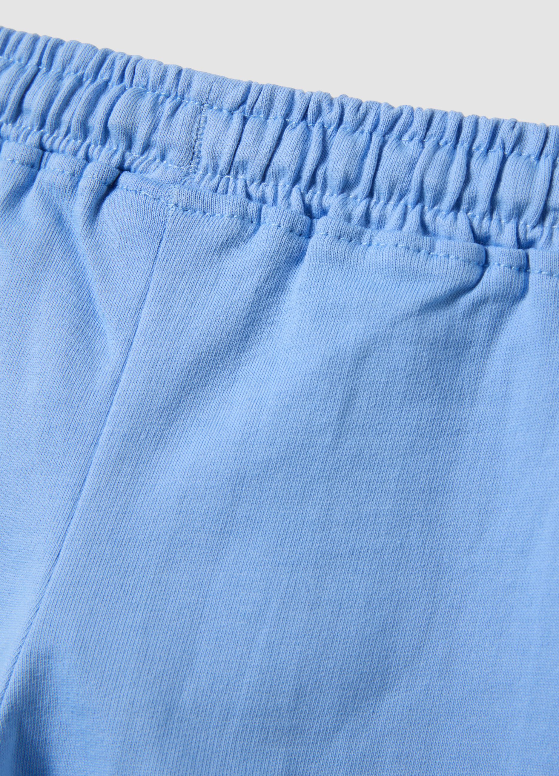 Girls&rsquo; light blue pure cotton shorts, regular fit