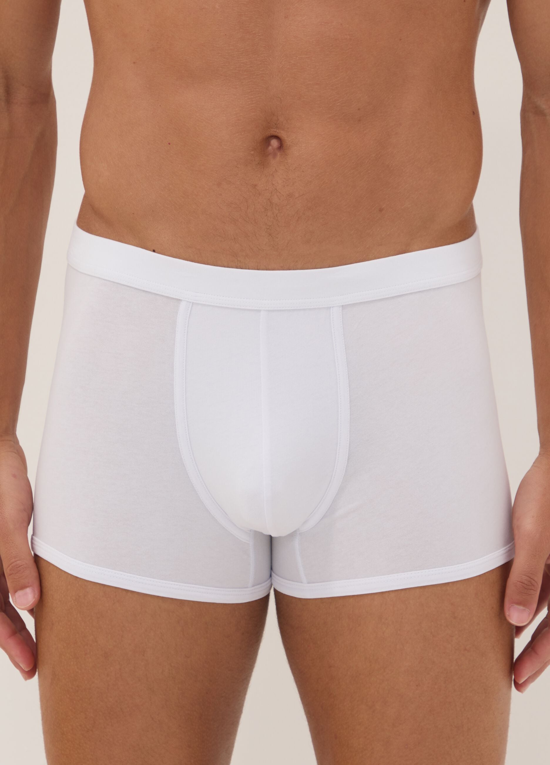 3-pack of white stretch extra-fine cotton boxer shorts