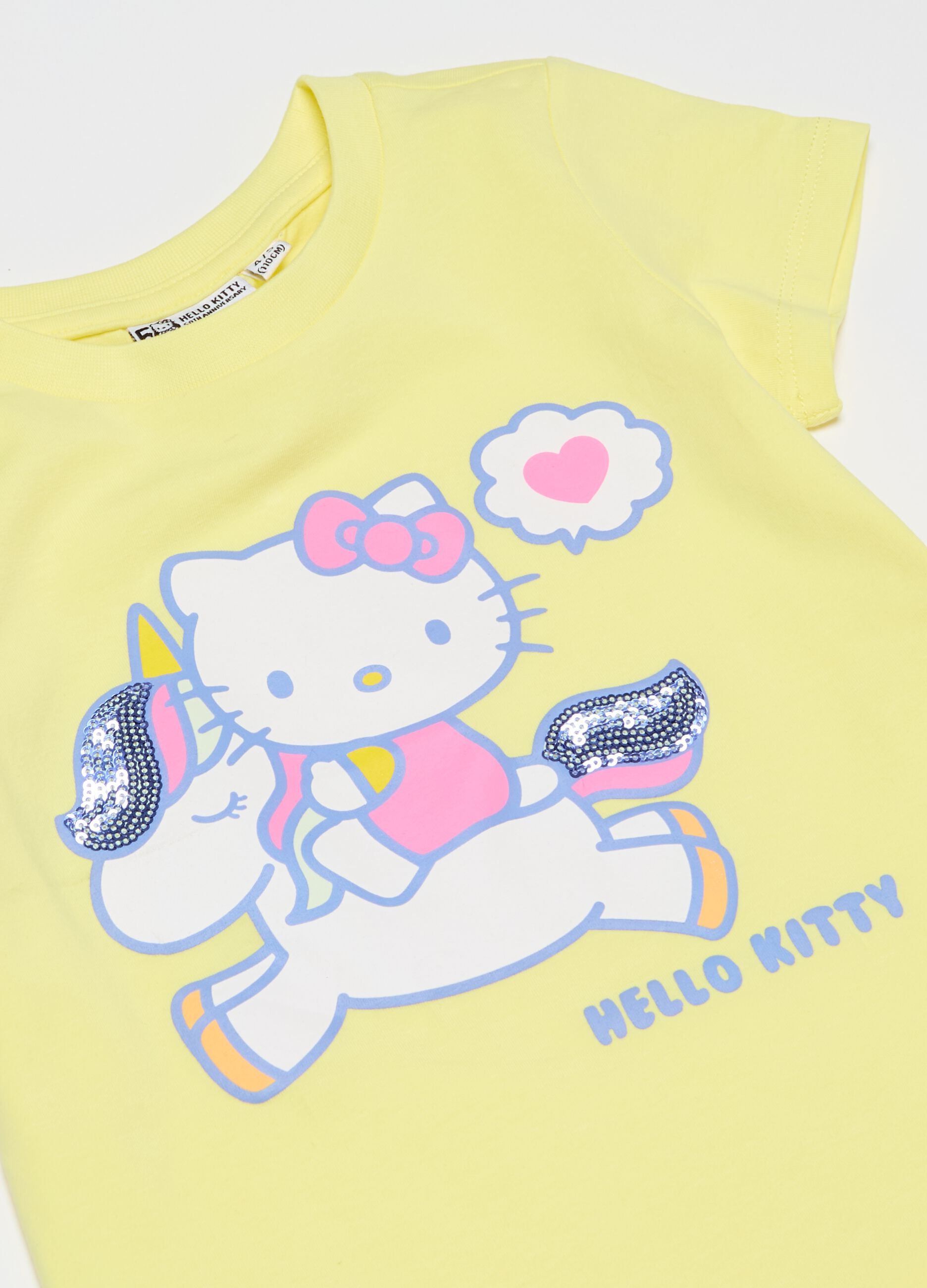 T-shirt stampa Hello Kitty con unicorno