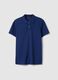 Short sleeve polo in pure blue cotton regular fit_4