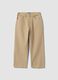 Pantaloni beige in cotone elasticizzato relaxed fit per bambino_0