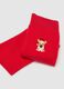 Red Cotton Blend Christmas Long Socks_2