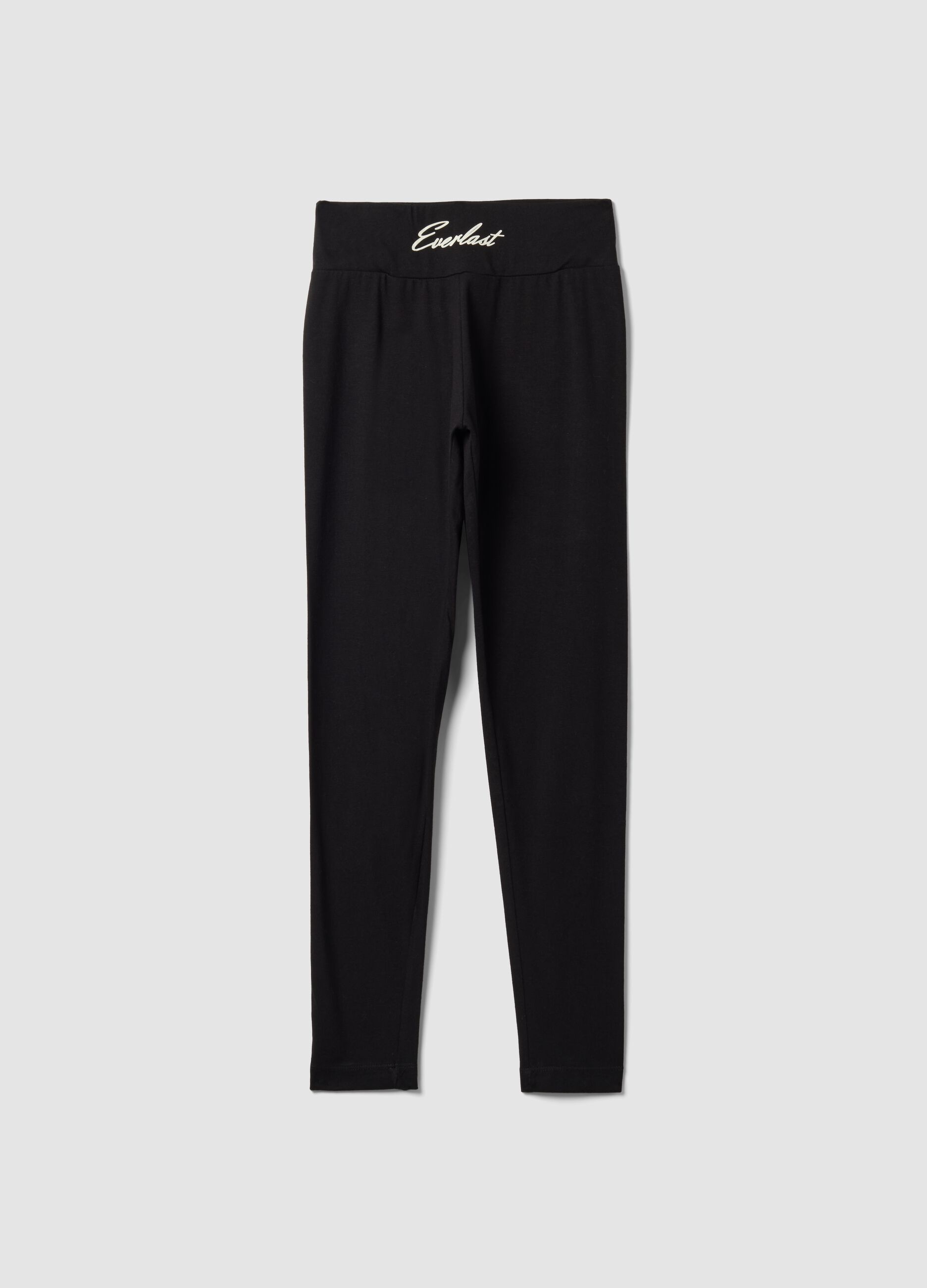 Schwarze Slim-Fit-Leggings aus elastischem Baumwolljersey mit Everlast-Logo