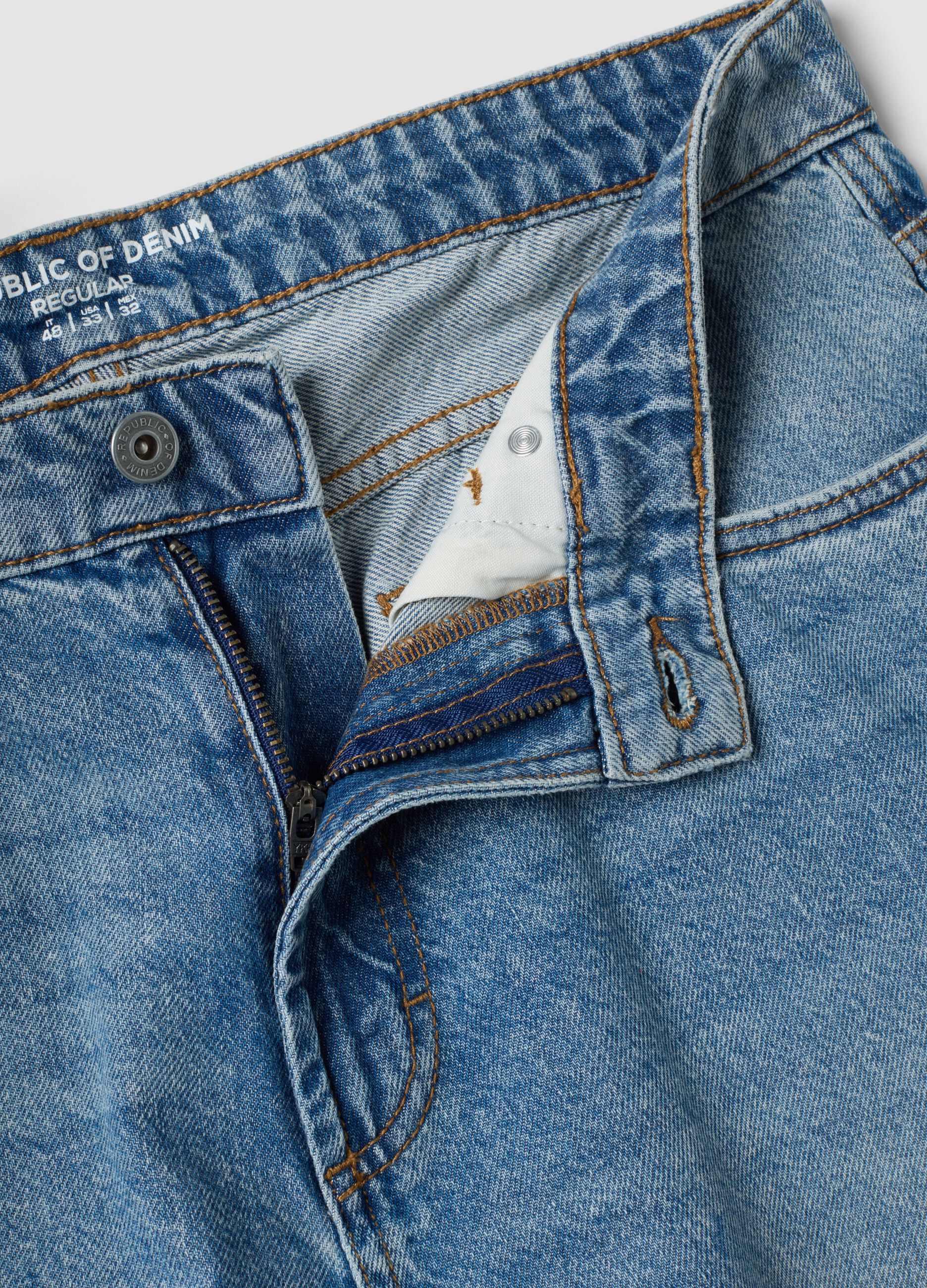 Regular-Fit Denim-Jeans aus reiner Baumwolle