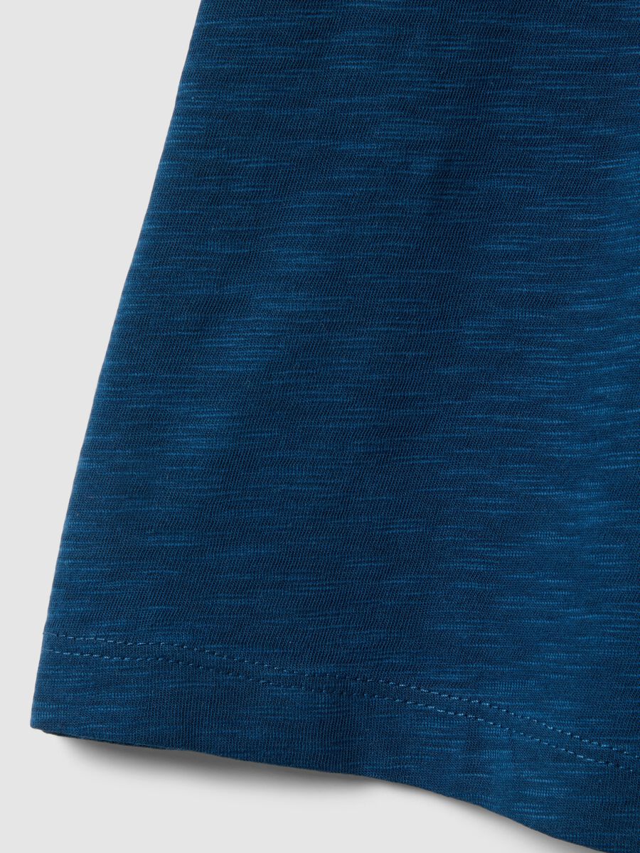 Oversized fit children's blue pure cotton crew neck t-shirt_2