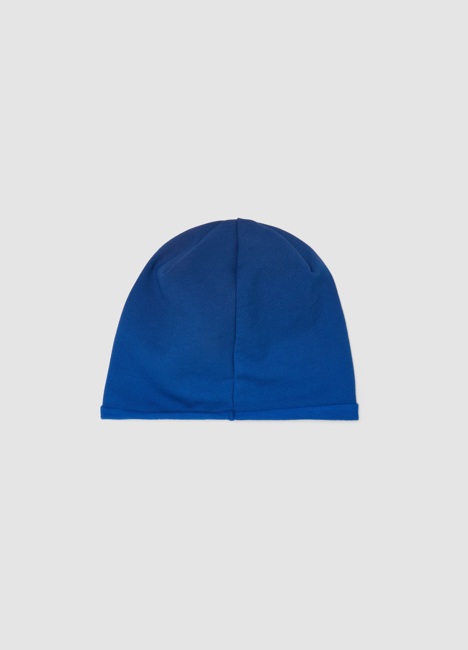 Blue stretch cotton hat with Spider-Man print for boys