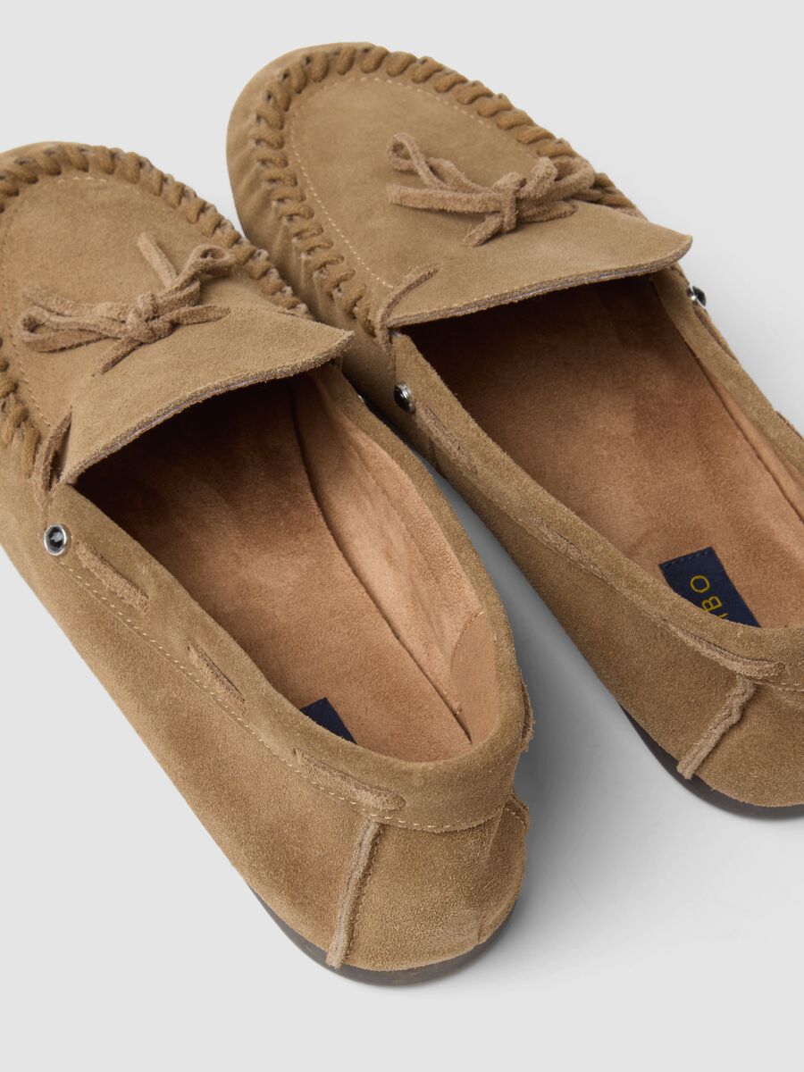 Braune Loafer aus echtem Leder mit Schleife_2